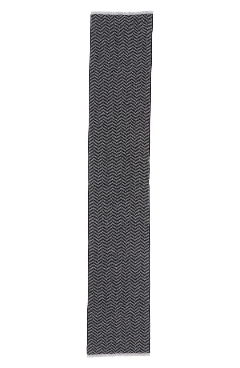 Andrew Stewart Herringbone Cashmere Scarf, Alternate, color,