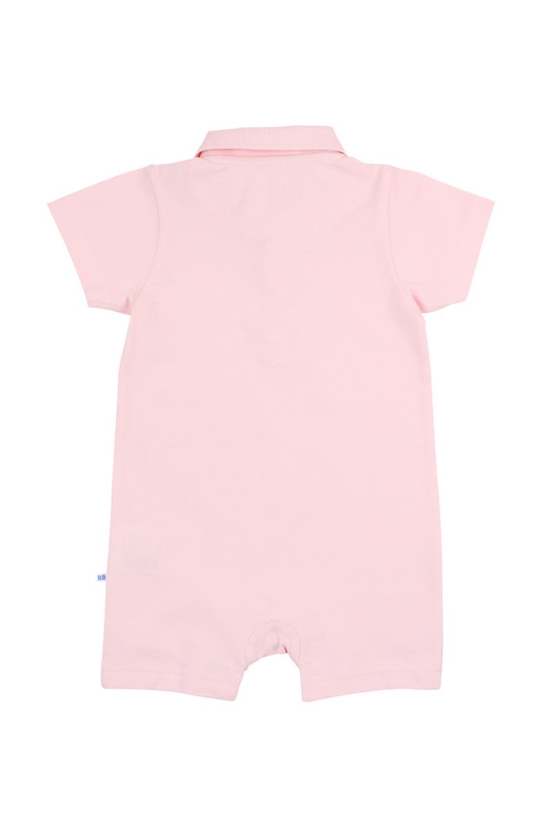 RuffleButts Baby Boys Pique Polo Romper, Alternate, color, Pink