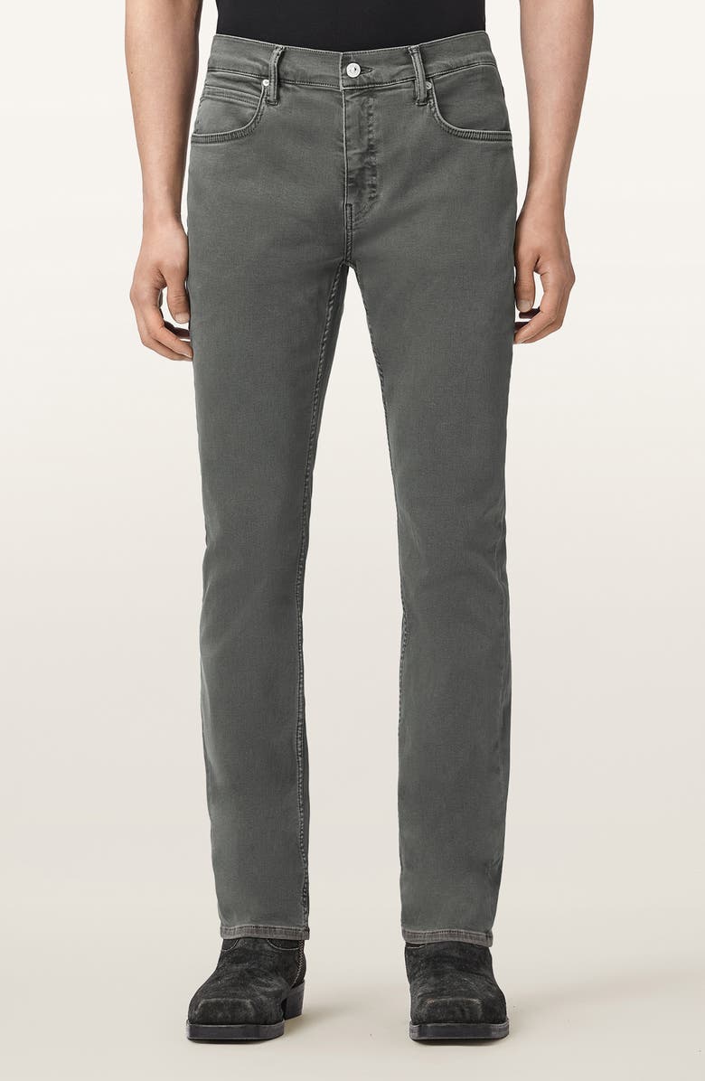 AllSaints Sid Ultra Slim Fit Jeans, Main, color, Khaki Grey