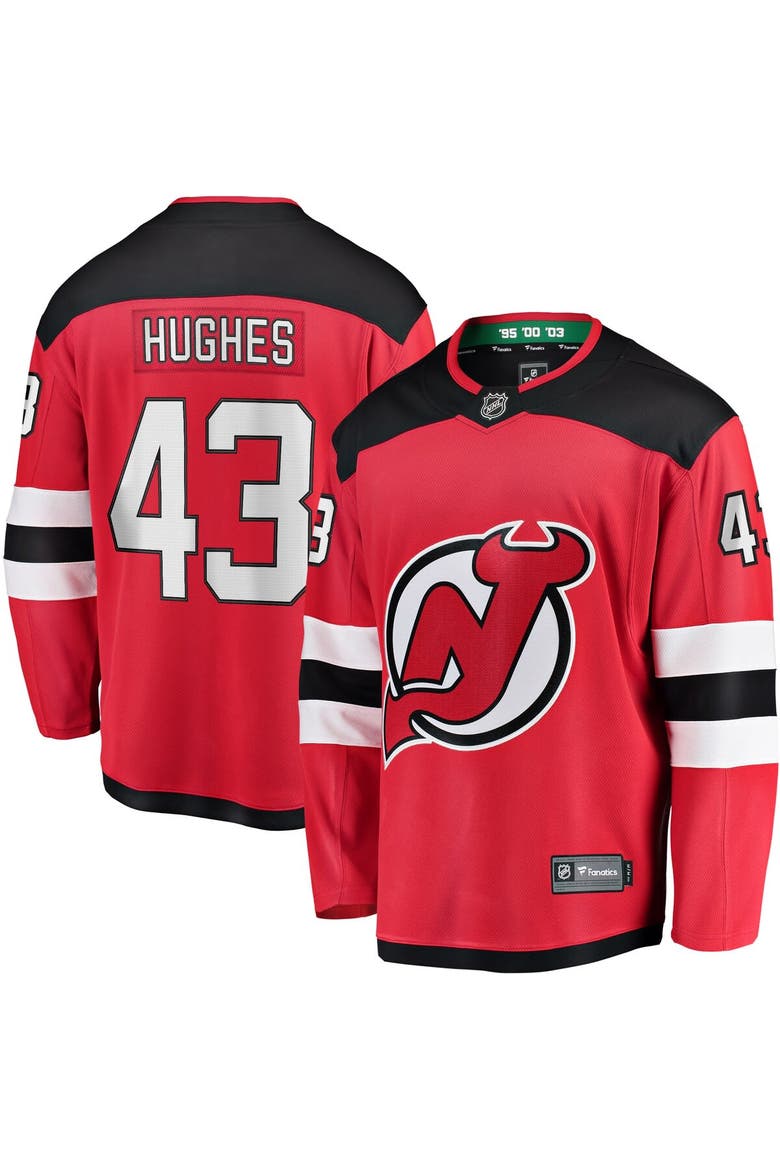 Men's Fanatics Luke Hughes Red New Jersey Devils Home Breakaway Player Jersey, Main, color, Red
