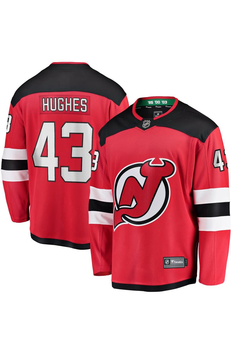 FANATICS Men's Fanatics Luke Hughes Red New Jersey Devils Home Breakaway Player Jersey, Main, color, Red