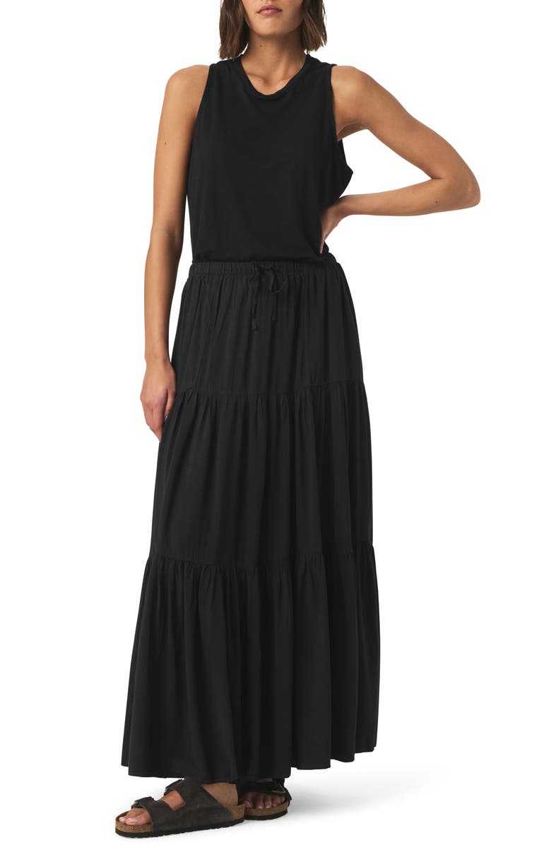Splendid Melanie Tiered Drawstring Maxi Skirt, Alternate, color, 