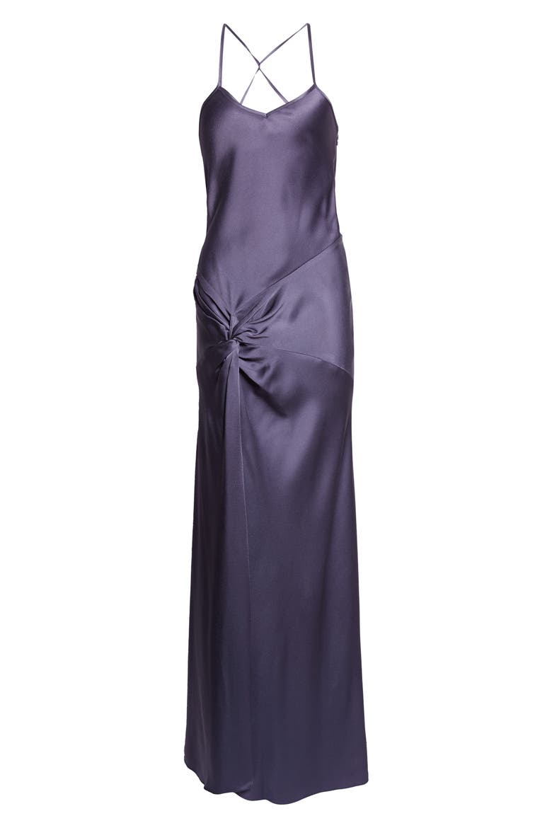 Draped Satin Camisole Gown, Alternate, color, ECLIPSE