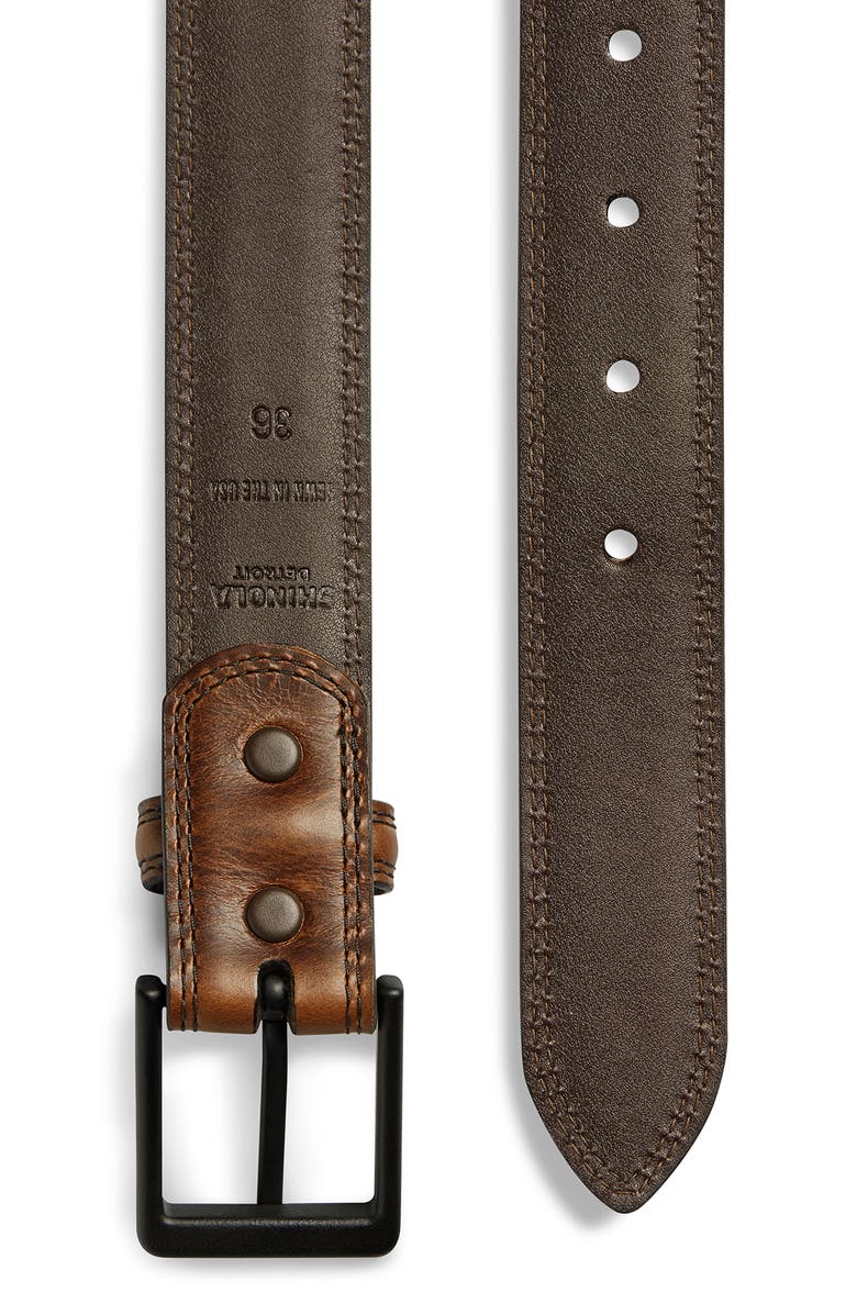 Shinola Guardian Leather Belt Set, Alternate, color, 