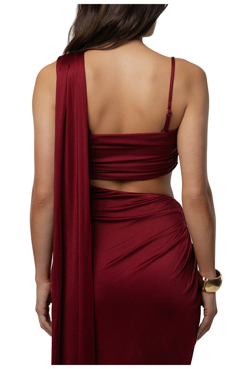 JLUXLABEL Love And Legacy Draped Dress, Alternate, color, Burgundy