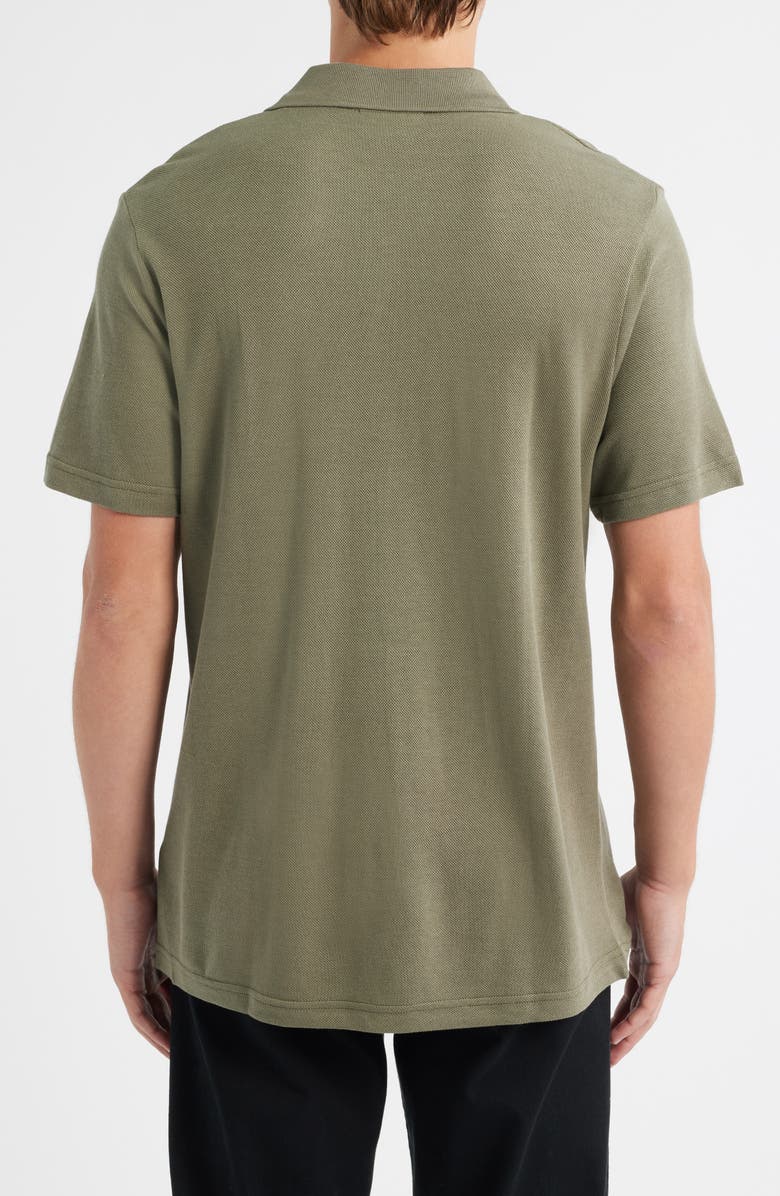 NN07 Paul 3462 Johnny Collar Cotton & Lyocell Piqué Polo, Alternate, color, Capers