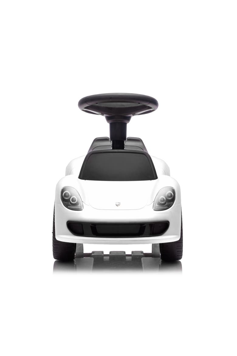 Officially Licensed Porsche 911 Carrera GT Foot-to-Floor Ride-On Car for Toddlers 1-5, Horn, Light, Storage, Black, Alternate, color, WHITE