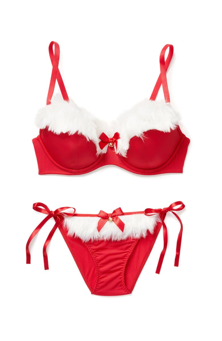 Adore Me Claussa Push Up Demi Bra, Alternate, color, Dark Red
