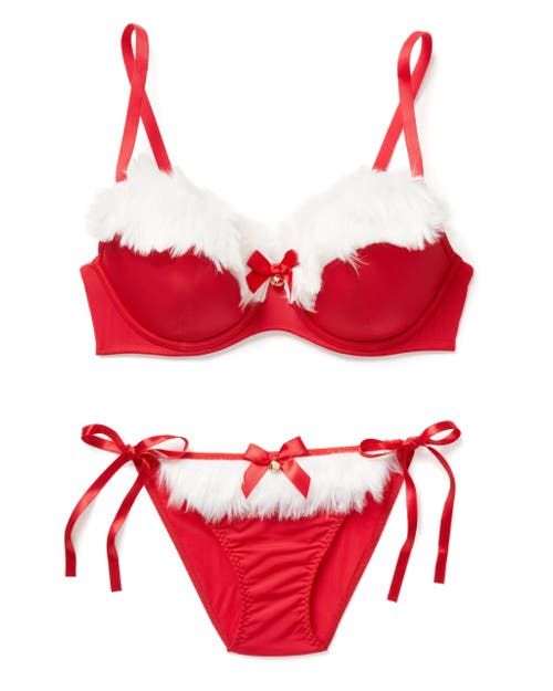 Adore Me Claussa Push Up Demi Bra In Red