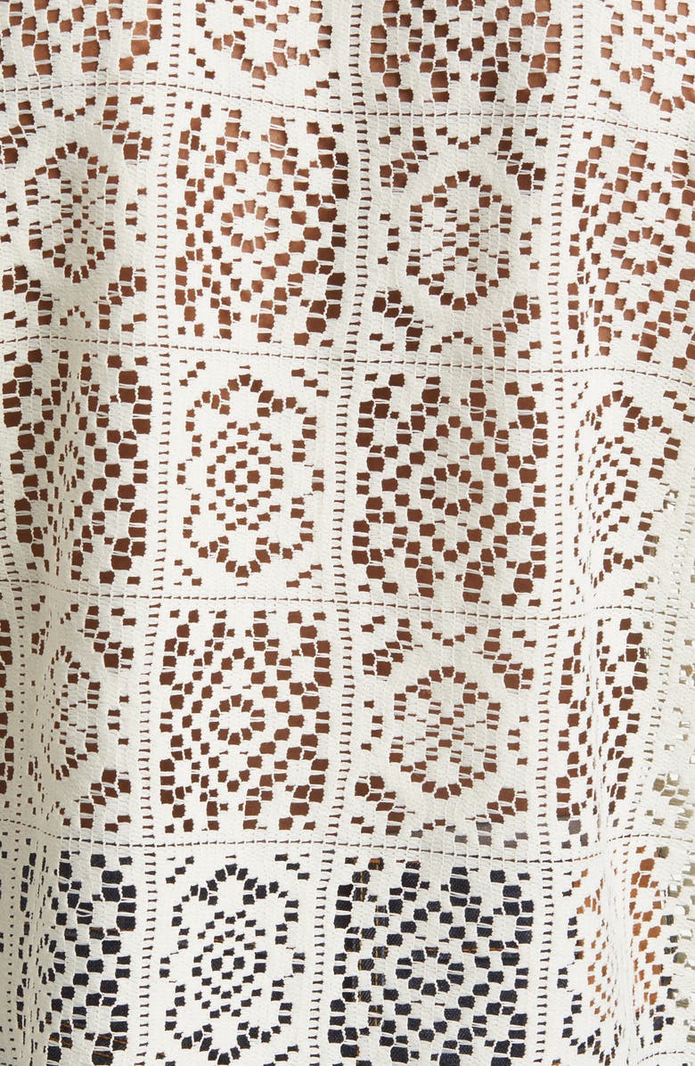 CONEY ISLAND PICNIC Flight Regular Fit Crochet Short Sleeve Button-Up Shirt, Alternate, color, 