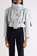 Chloé Crop Belted Linen & Cotton Jacket
