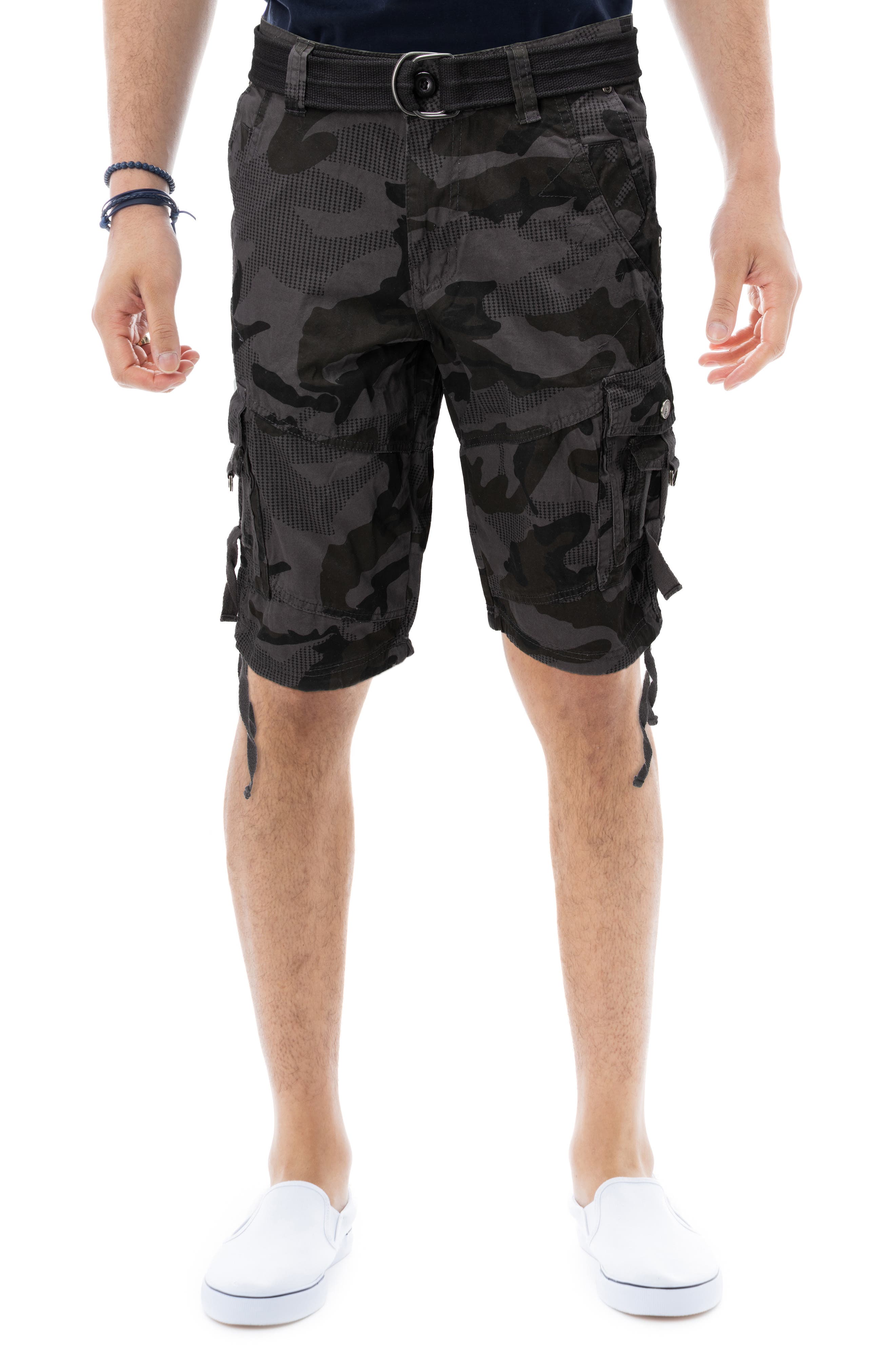Belted Snap Button Cargo Shorts - image 5