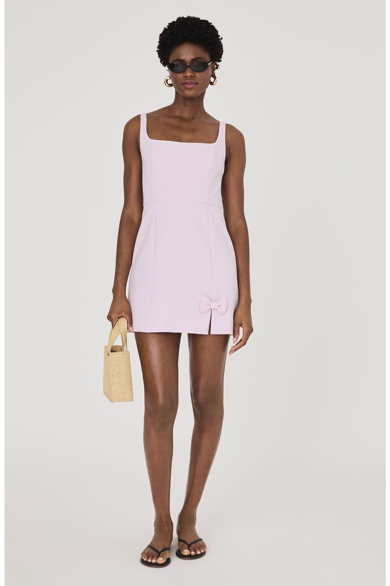 Whisper Bow Slit Minidress, Alternate, color, SWEET PINK