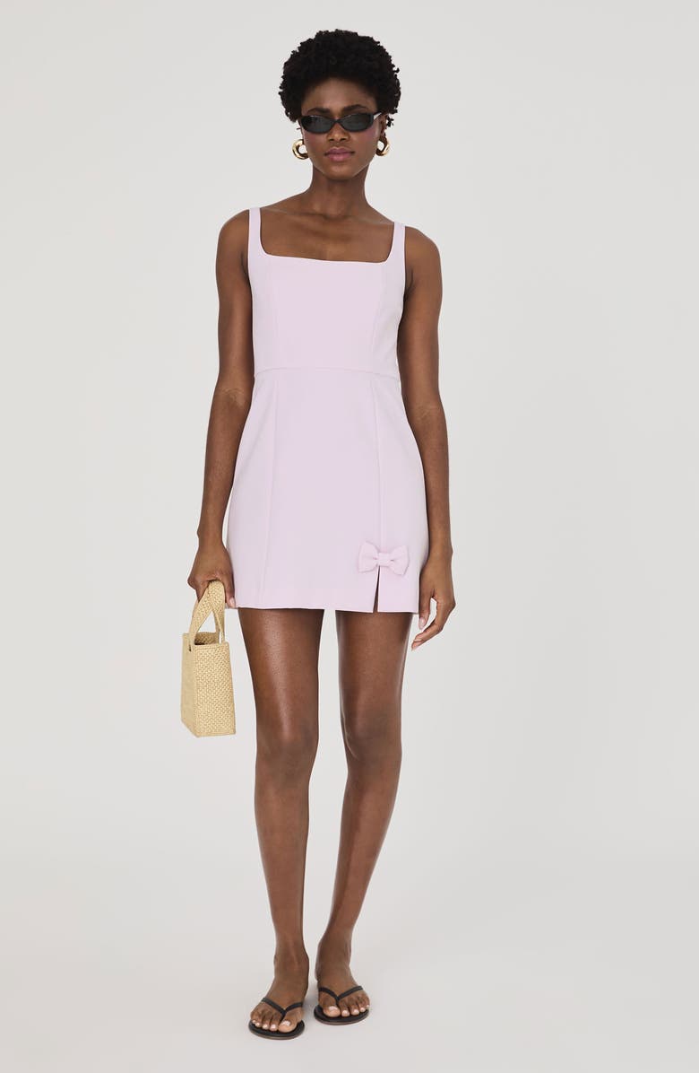 French Connection Whisper Bow Slit Minidress, Alternate, color, Sweet Pink