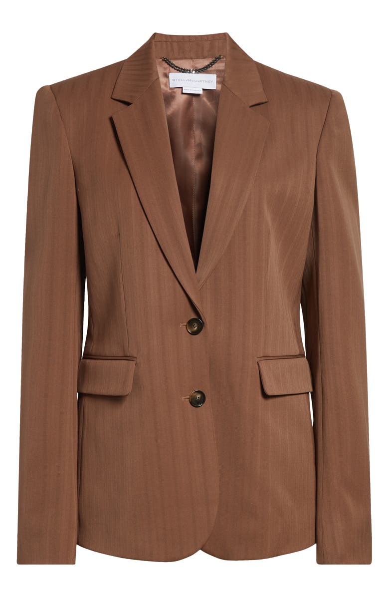 Stella McCartney Regular Fit Stripe Wool Jacket, Main, color, Sienna