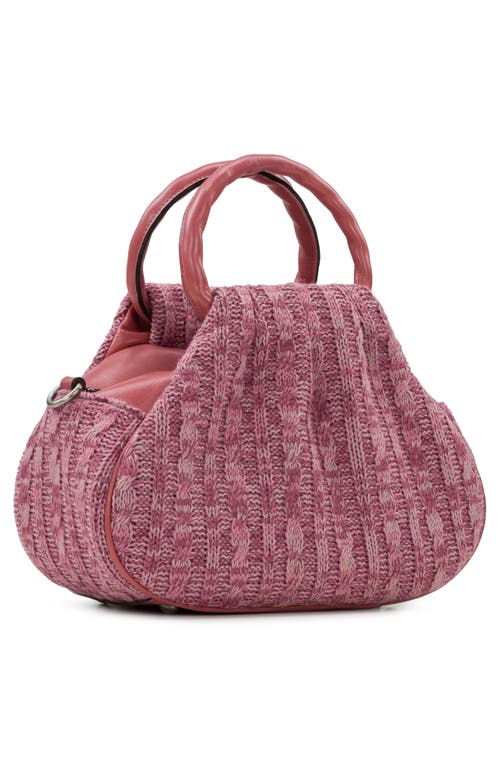 Patricia Nash Milburn Cable Knit Bucket Bag In Old Rose