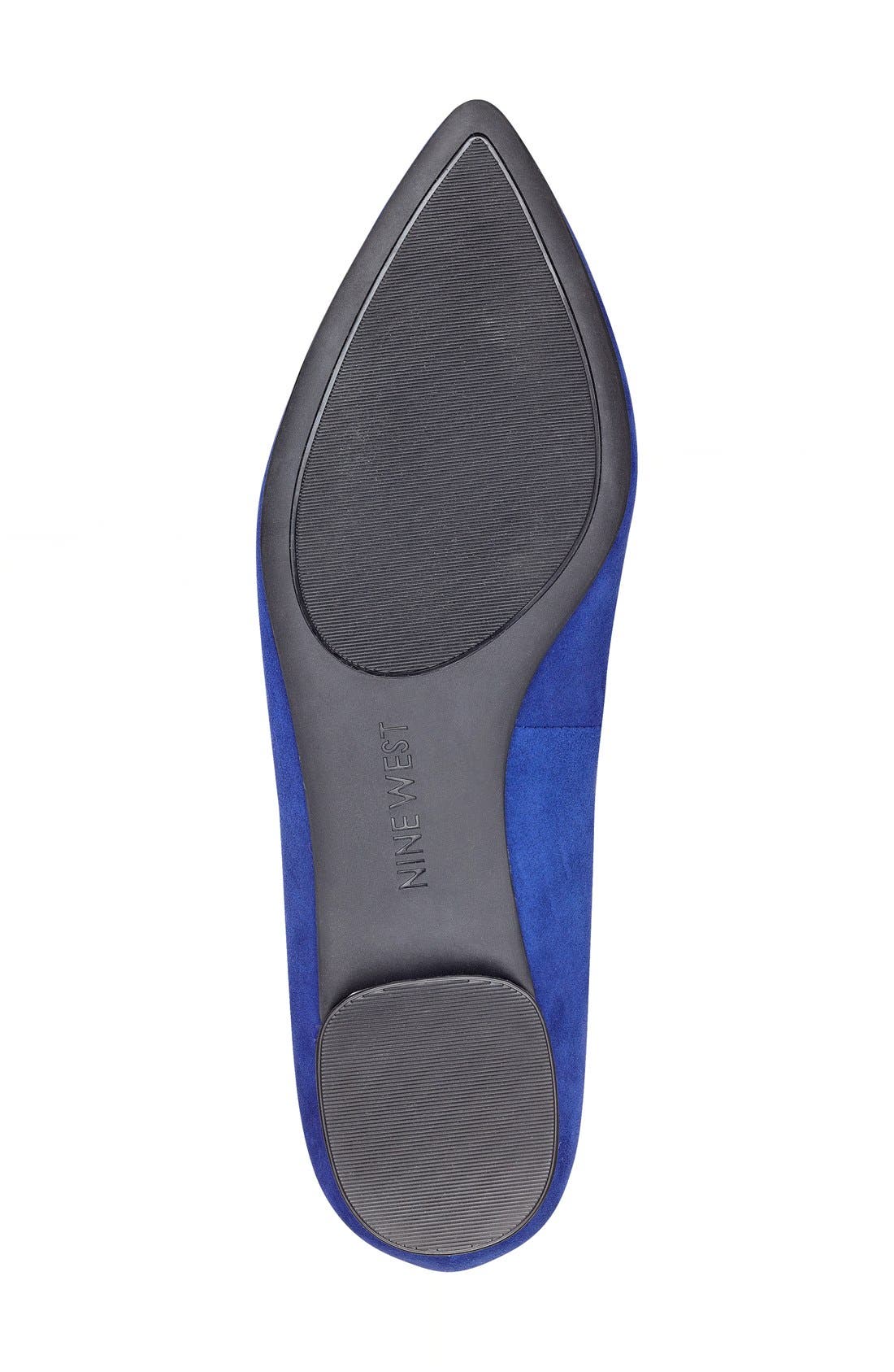 'Onlee' Pointy Toe Flat, Alternate, color, BLUE SUEDE