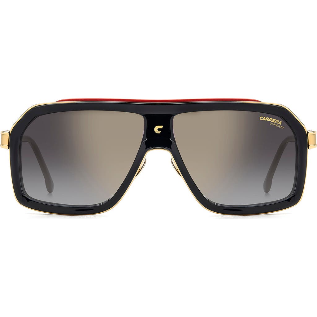 Carrera Eyewear 60mm Gradient Rectangular Sunglasses In Black Red/grey