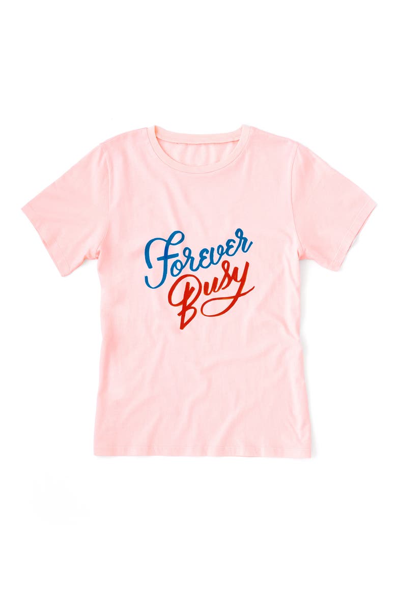Forever Busy Classic Tee, Alternate, color, PEONY PINK