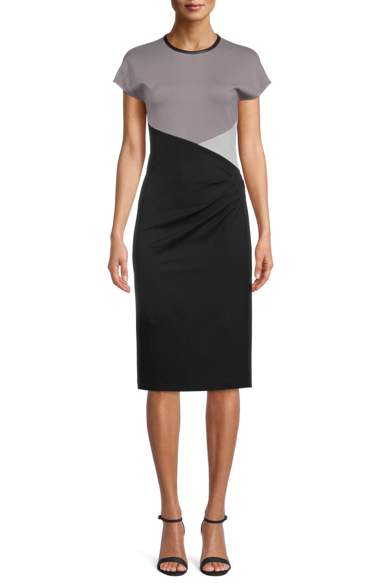 Anne Klein Colorblock Ponte Dress, Main, color,