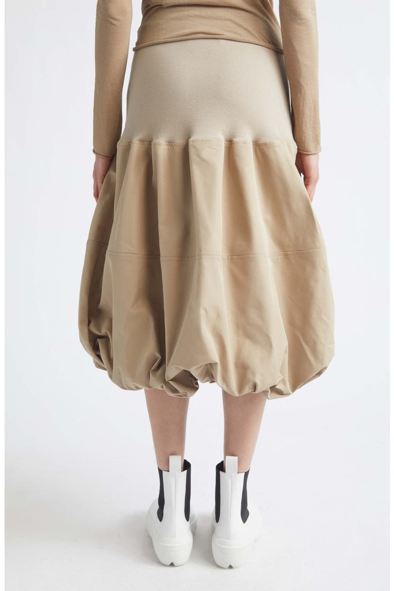 Ball Mixed Media Bubble Hem Midi Skirt, Alternate, color, BEIGE