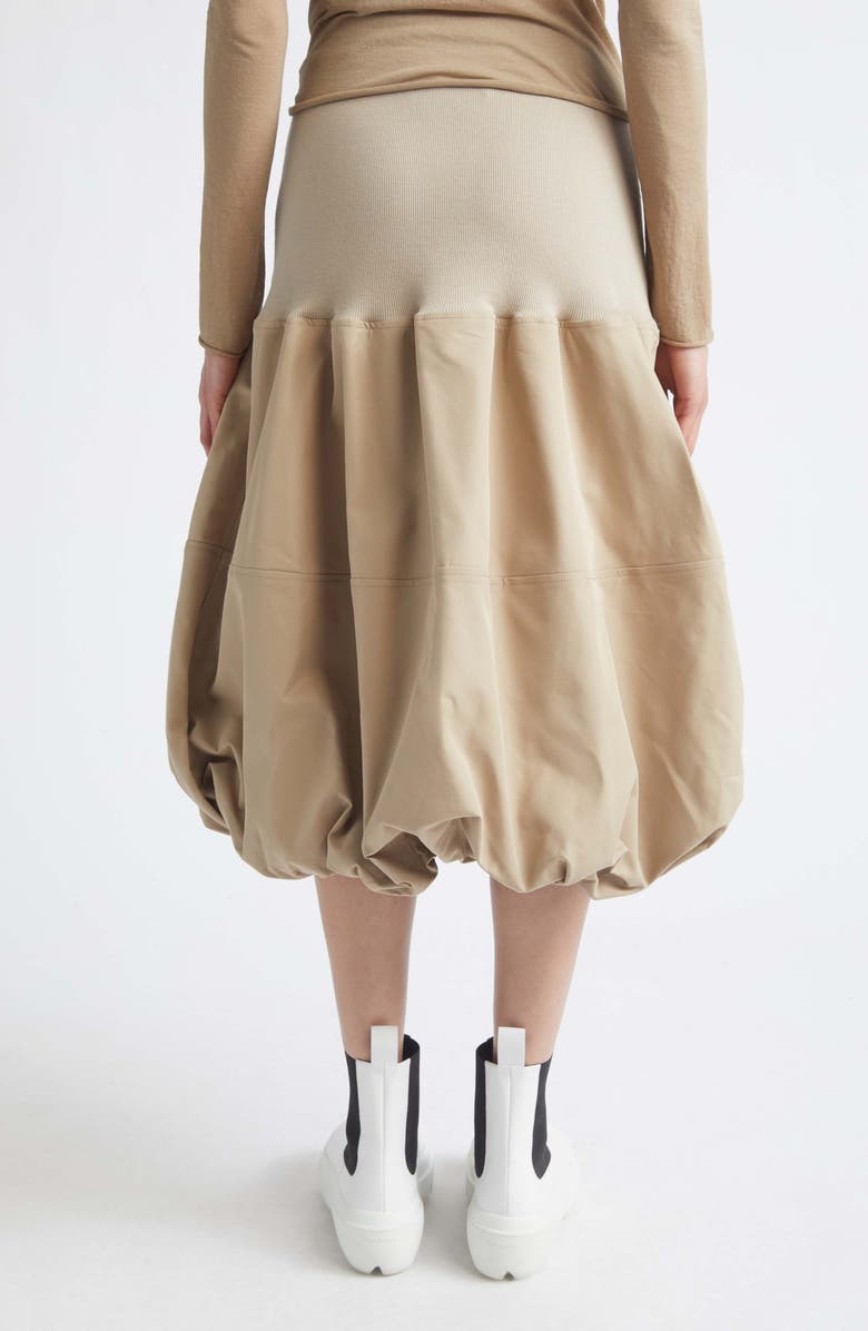 MELITTA BAUMEISTER Ball Mixed Media Bubble Hem Midi Skirt, Alternate, color, Beige