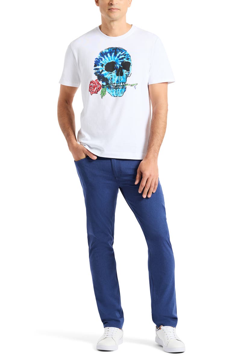 Robert Graham Tie Dye Skull Cotton Graphic T-Shirt, Alternate, color, White