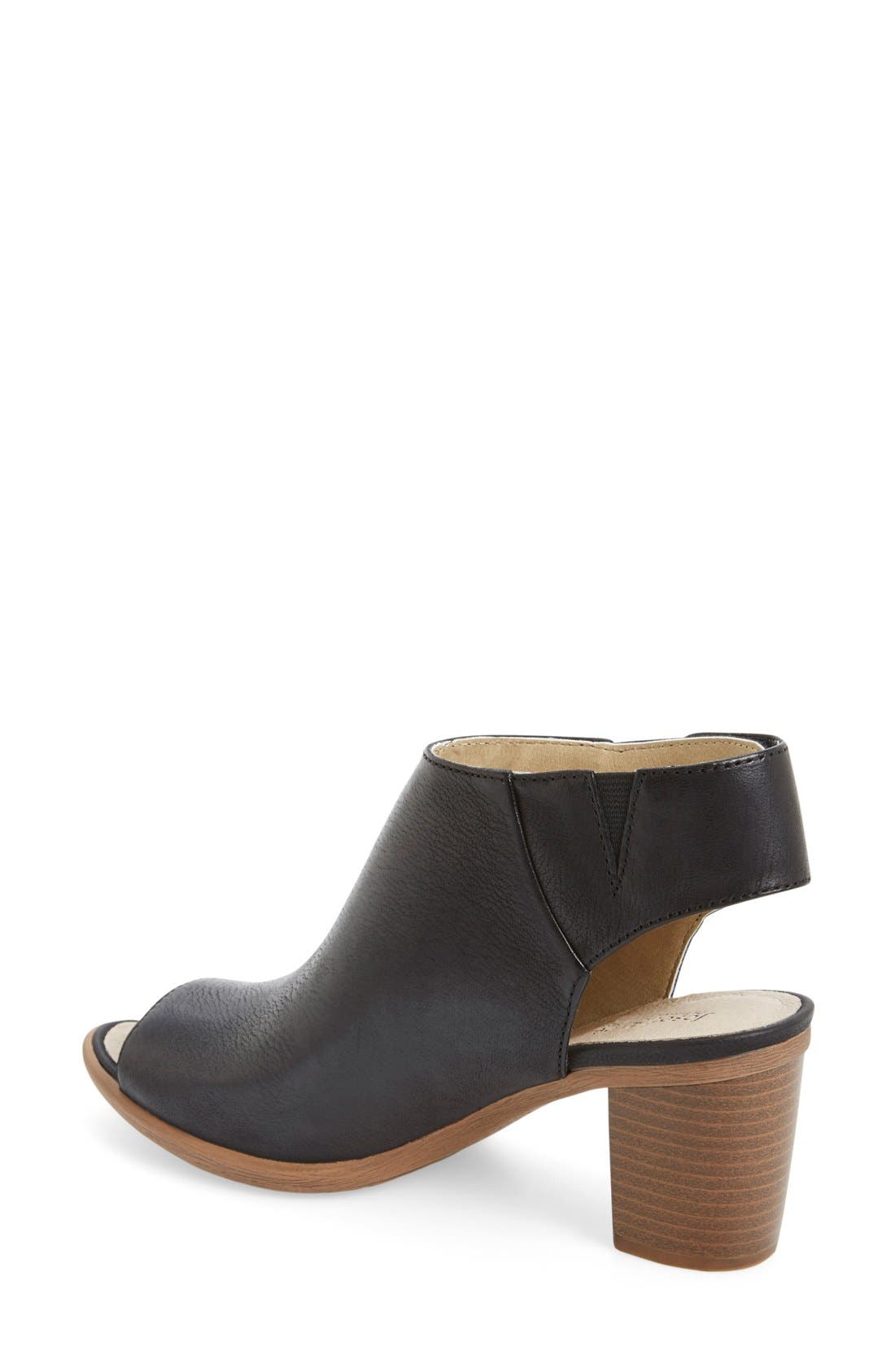 Bonnie Open-Toe Bootie, Alternate, color, BLACK LEATHER