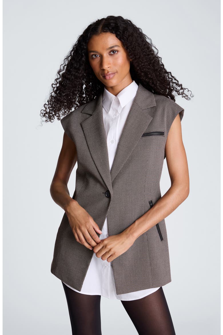 Zip Pocket Vest, Alternate, color, BLACK MULTI/ PURE WHITE