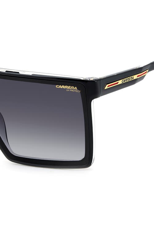 Carrera Eyewear 99mm Oversize Gradient Shield Sunglasses In Black Crystal/dark Grey