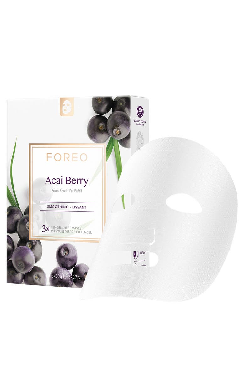 FOREO Farm To Face Sheet Mask - Acai Berry x3, Main, color, NO COLOR