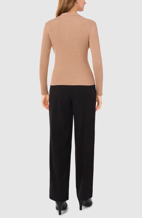 Halogen ® Rib Polo Sweater In Amphora Brown