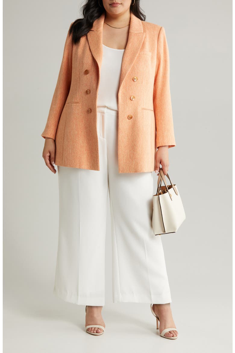 Summer Tweed Open Front Jacket, Main, color, SALMON