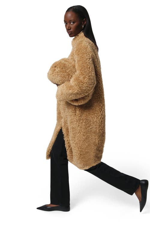 Apparis Jumbo Noor Faux Fur Pouch In Brown