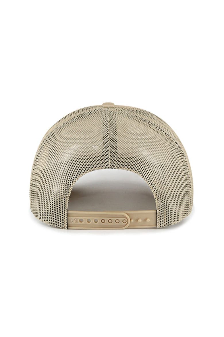 Men's '47 Khaki Virginia Cavaliers Foam Front Mesh Trucker Snapback Hat, Alternate, color, Khaki