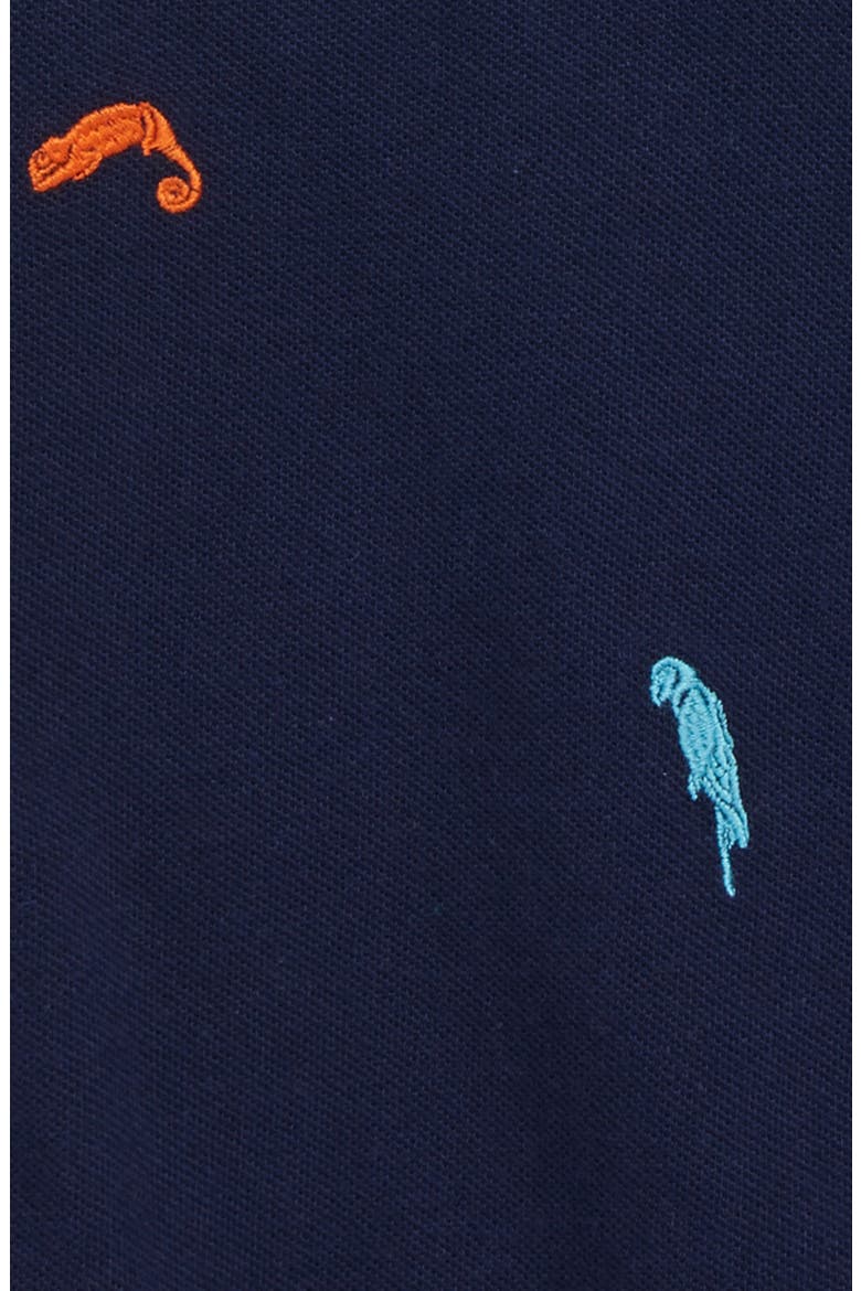 Kids' Embroidered Animal Piqué Polo, Alternate, color, COLLEGE NAVY RAINBOW ANIMALS