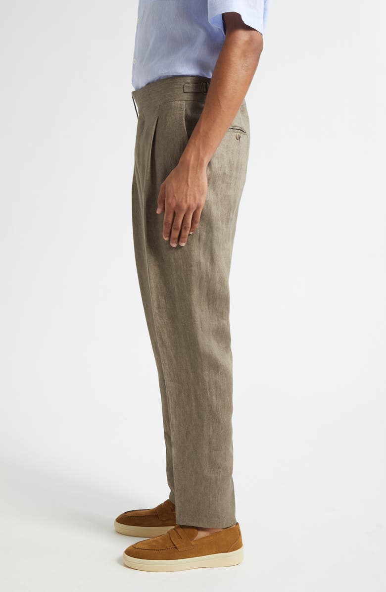 ISAIA Casalnuovo Silk, Cashmere & Linen Délavé Trousers, Alternate, color, Light Brown 380