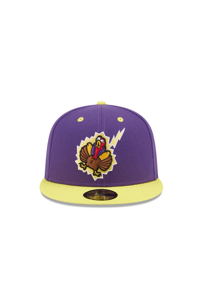 Men's New Era  Purple Hartford Yard Goats Theme Nights 59FIFTY Fitted Hat, Alternate, color, Purple