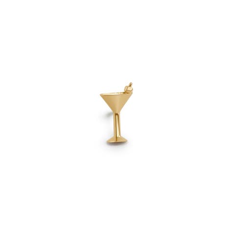 14K Yellow Gold Martini Stud