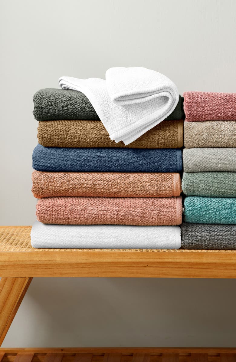 Woven & Weft Textured Cotton 12-Pack Washcloths, Alternate, color, Midnight