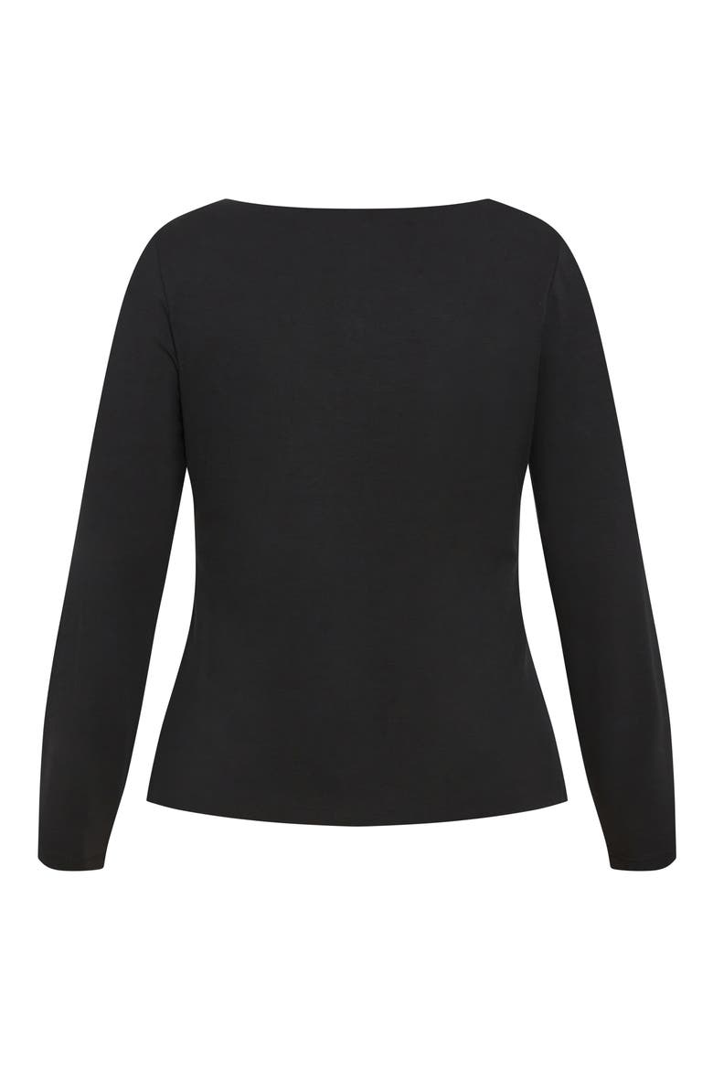 Liz Scoop Neck Jersey Top, Alternate, color, BLACK