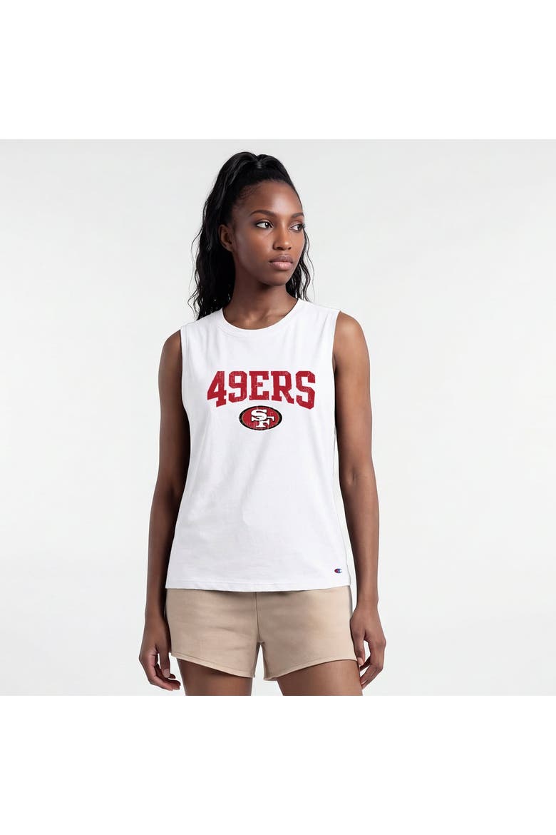 Women's Champion  White San Francisco 49ers Muscle Tank Top, Main, color, White