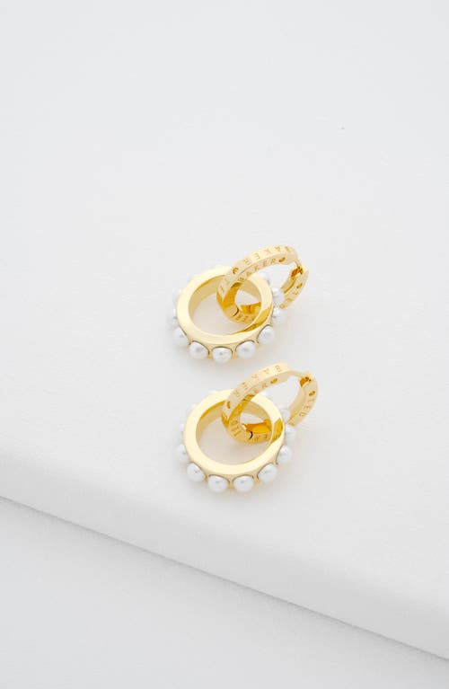 Ted Baker Lorrie Faux Pearl Double Link Drop Earrings In Gold Tone Pearl