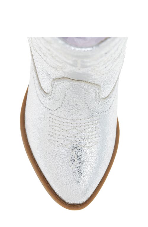 Tucker + Tate Kids' Cade Heart Western Boot In Silver Crinkle