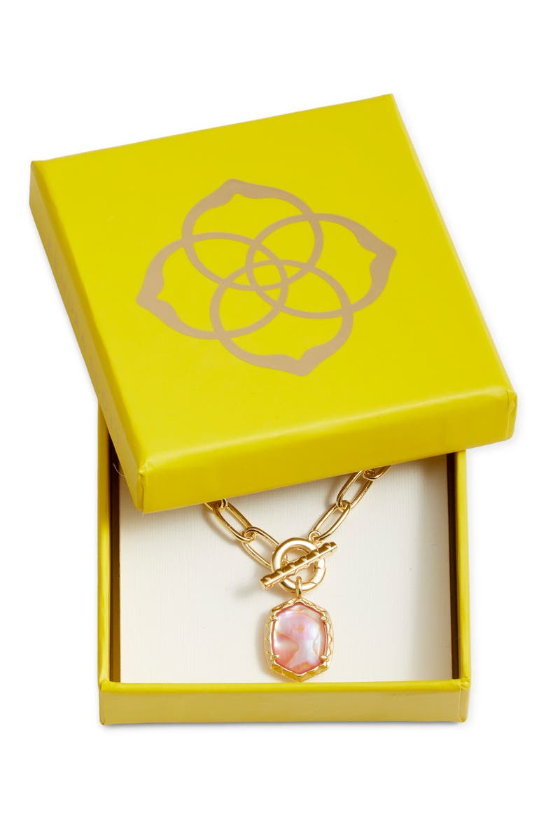 Boxed Daphne Pendant Chain Necklace, Alternate, color, GOLD PINK ABALONE