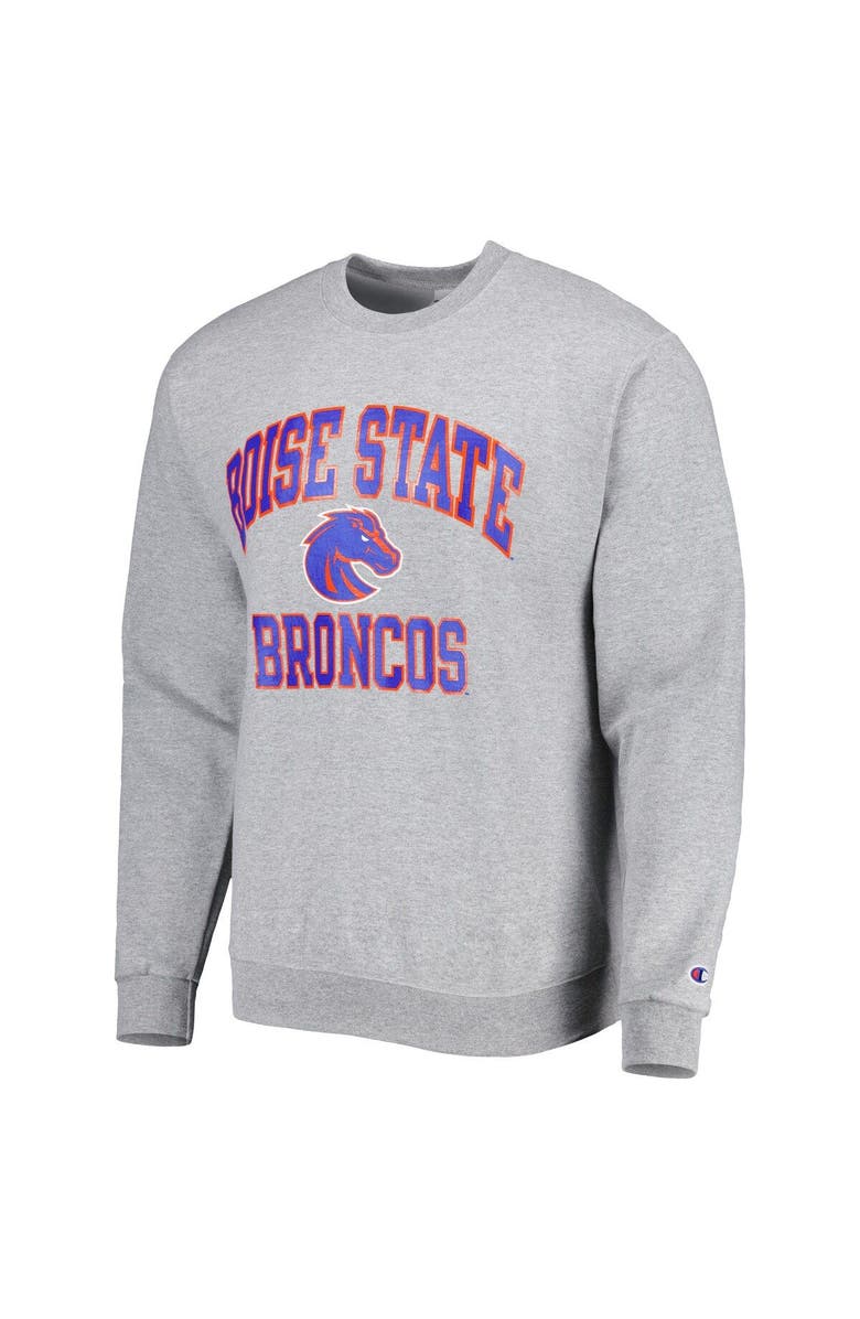 Champion Men's Champion Heather Gray Boise State Broncos High Motor Pullover Sweatshirt, Alternate, color, 