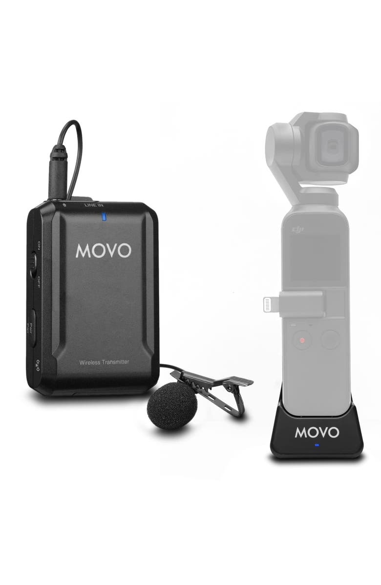 MOVO Edge-OP Wireless Lavalier Microphone for Osmo Pocket 1 and 2, Main, color, Black