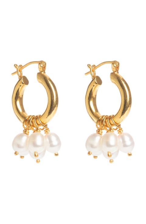Mini Hoops with Detachable Pearls