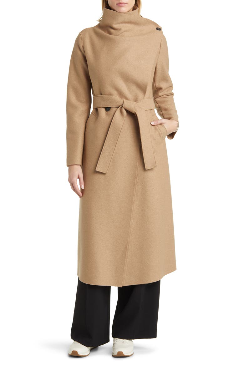 Volcano Belted Wool Coat, Main, color, TAN