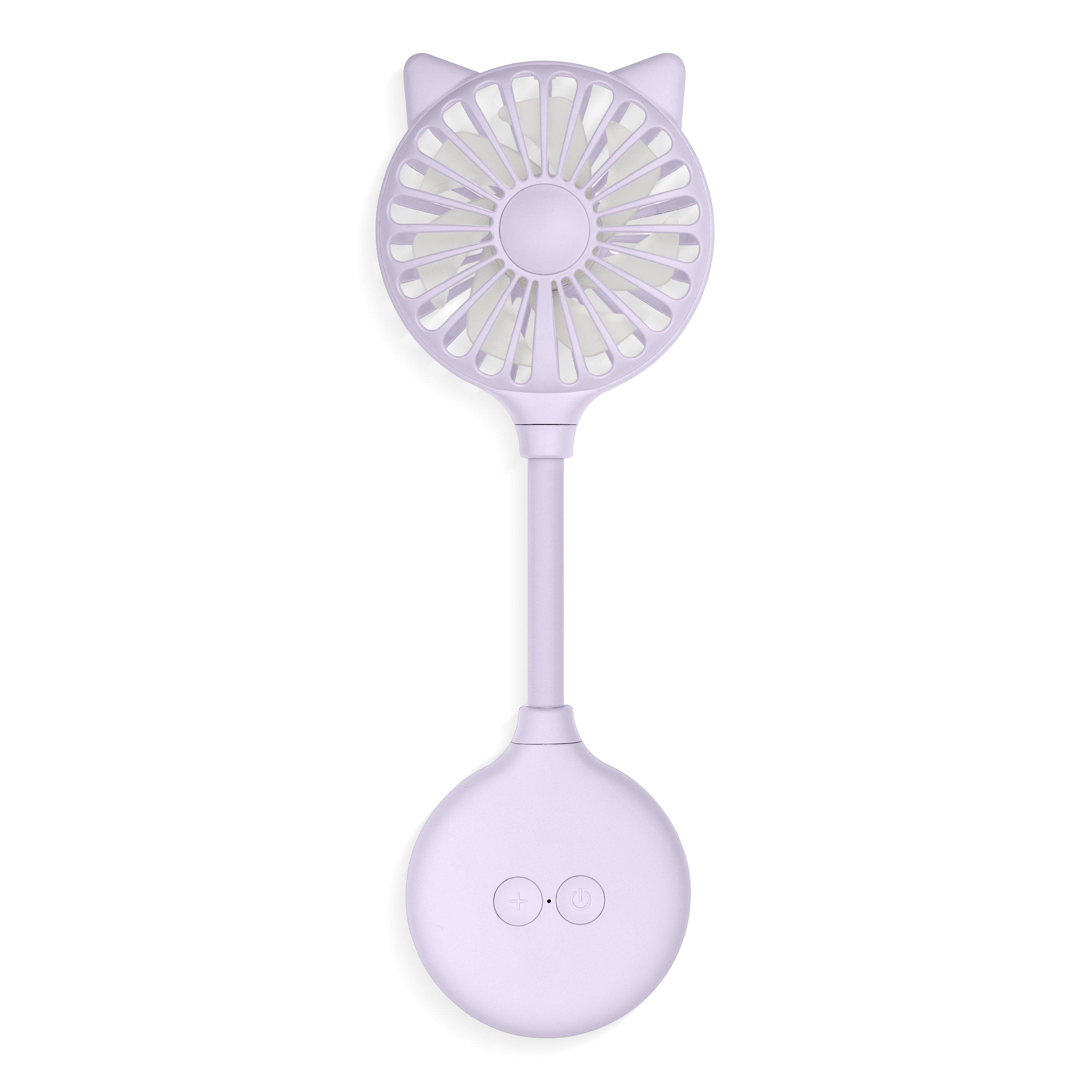 Zadro Cat Ear Beauty Fan With Suction Cup Mount in Lavender 